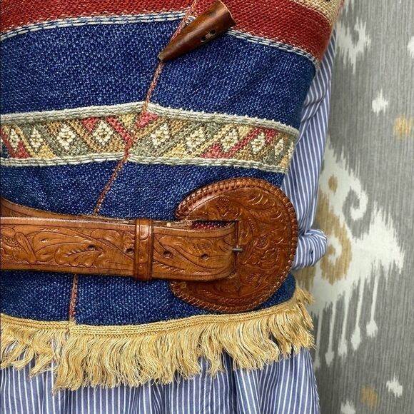 Ralph Lauren Southwest Multi Linen Fringe Vest - Picture 7 of 16